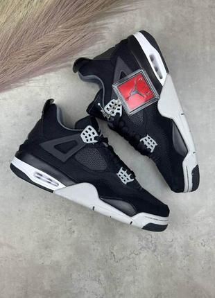 Nike jordan 4 retro se black canvas7 фото