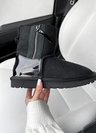 Ugg classic high zip black lacquer