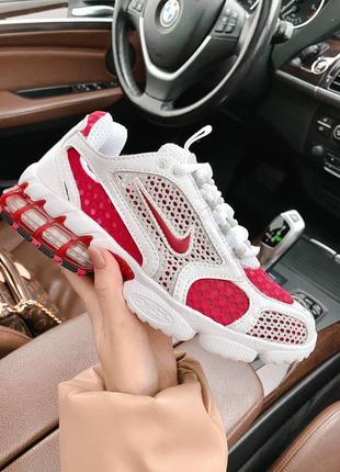 Nike x stussy air zoom spiridon cage 2 white red