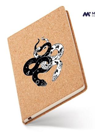 Скетчбук а5 інь янь змії (yin yang snake) корковий (92288-2850-kr)1 фото