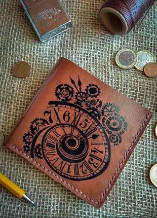 Эксклюзивный кошелек (портмоне) из натуральной кожи с рисунком