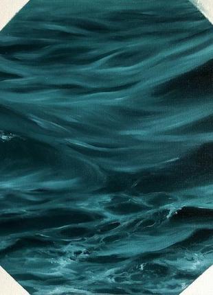 Картина маслом на бумаге "морские пучины" 32х24см