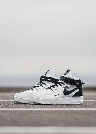 Nike air force 1 lv8 mid white black4 фото