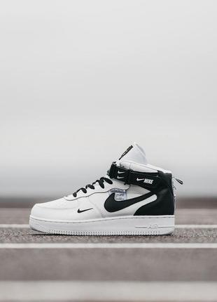 Nike air force 1 lv8 mid white black3 фото