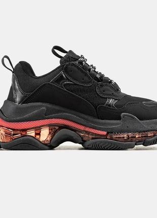 Balenciaga triple s clear sole black red 2.03 фото