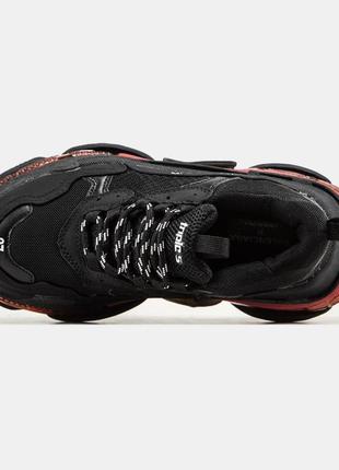 Balenciaga triple s clear sole black red 2.04 фото