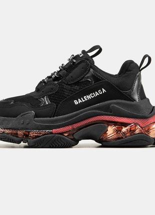 Balenciaga triple s clear sole black red 2.01 фото