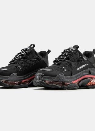 Balenciaga triple s clear sole black red 2.06 фото