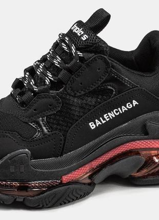 Balenciaga triple s clear sole black red 2.08 фото