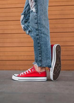 Converse low red white black line4 фото