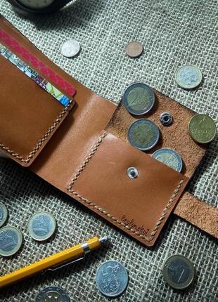 Ексклюзивний гаманець (портмоне) з натральної шкіри з малюнком ручної роботи. (15)6 фото