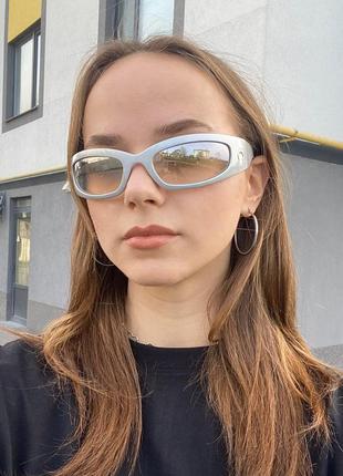 Трендовые серые очки с полумесяцем | молодежные очки 20241 фото