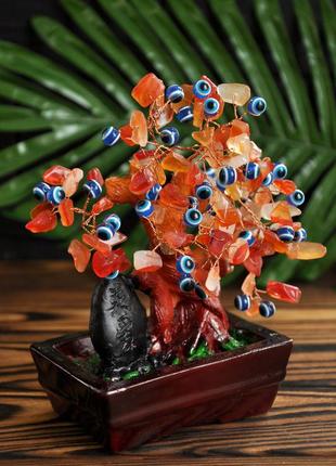 Дерево феншуй з камінням, сердолік