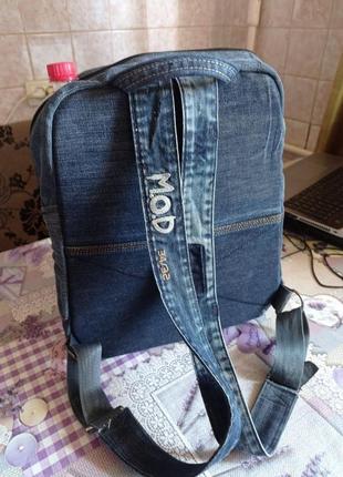 Рюкзак джинсовий ручної роботи середній2 фото