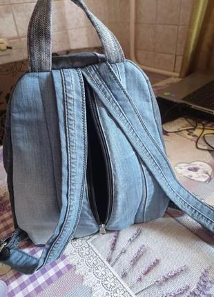 Рюкзак джинсовий ручної роботи маленький жіночій2 фото