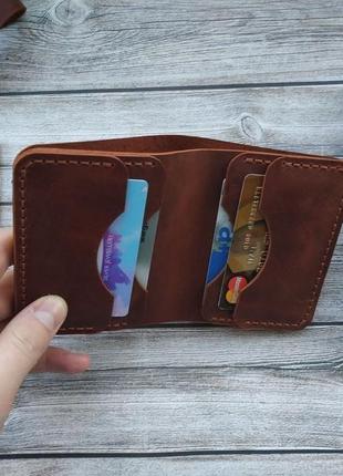 Компактный кошелек с индивидуальным минималистичным дизайном. гаманець. портмоне. натуральная кожа3 фото