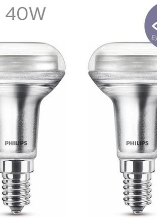 Лампа philips led classic e14, 40 вт, r50, рефлектор, що обертається на 36 °, сріблястий, теплий білий, в упаковці 2 шт.2 фото