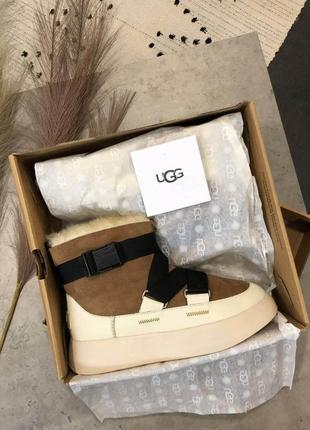 Ugg classic boom buckle boot brown white5 фото