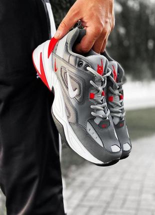 Nike m2k tekno grey red6 фото