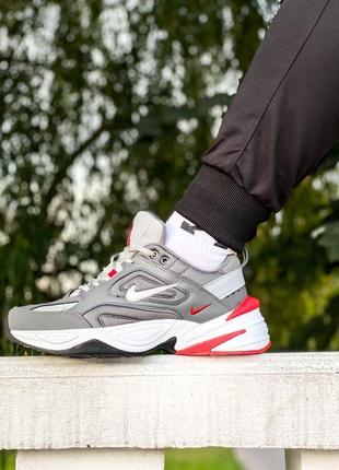 Nike m2k tekno grey red2 фото