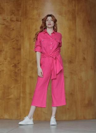 Брюки льняные женские vil'ni сакавен фуксия