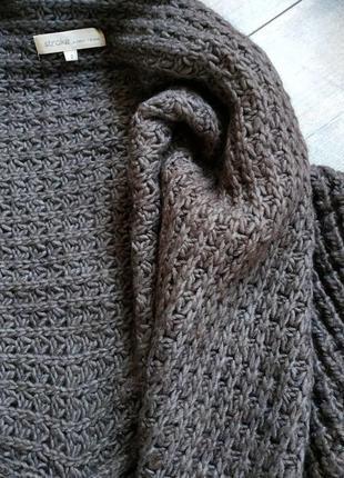 Теплый серый жилет, безрукавка,накидка объемной вязки от stroke шерсть альпака4 фото