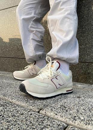 New balance 574 beige dark red