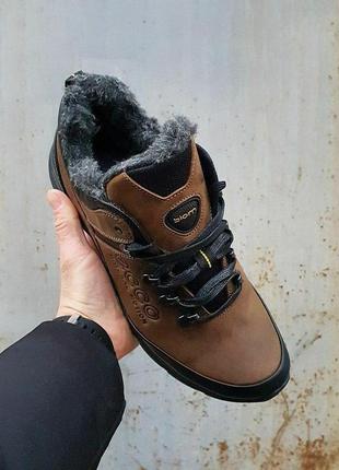 Ecco biom winter sneakers brown black3 фото