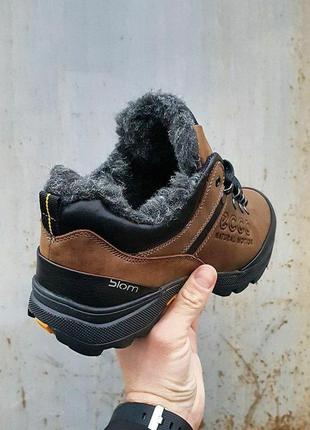 Ecco biom winter sneakers brown black4 фото