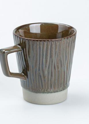 Чашка керамическая для чая и кофе 300 мл в стиле ретро графит3 фото