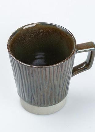 Чашка керамическая для чая и кофе 300 мл в стиле ретро графит2 фото