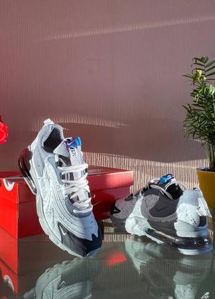 Кроссовки соловые travis scott x nike air max 270 react (серые)5 фото