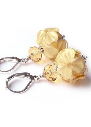 Серьги «айвори» лемпворк