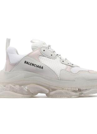 Balenciaga triple s clear sole white grey