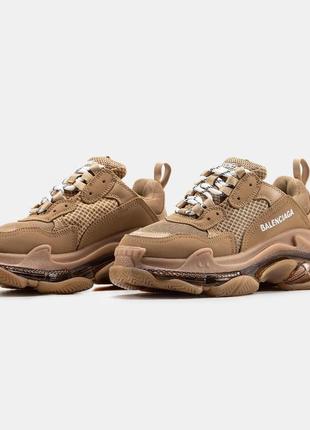 Balenciaga triple s clear sole brown6 фото