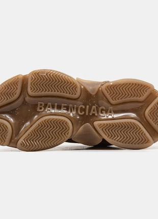 Balenciaga triple s clear sole brown2 фото