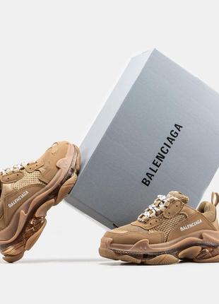 Balenciaga triple s clear sole brown9 фото