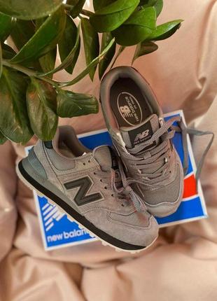 New balance 574 gray black v210 фото