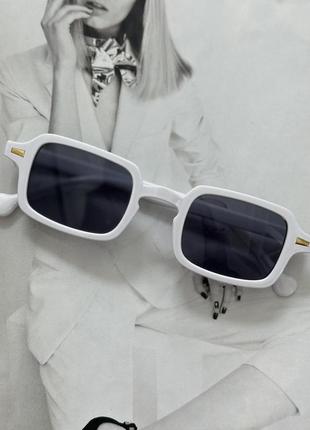Сонцезахисні окуляри прямокутні унісекс  білий (0721)
