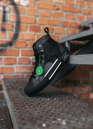 Dior b23 top sneakers high black2 фото