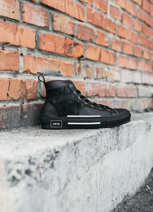 Dior b23 top sneakers high black6 фото