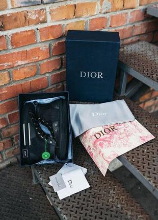 Dior b23 top sneakers high black10 фото