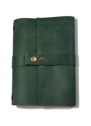 Кожаный блокнот зеленый датированный планер ежедневник органайзер а5 240страниц