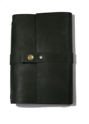Шкіряний чорний блокнот 240страниц на 2 блоку планер щоденник органайзер а5 недатований1 фото