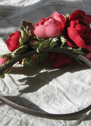 Ободок с розами.2 фото