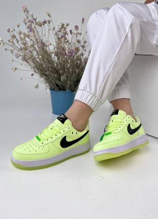 Nike air force neon green white