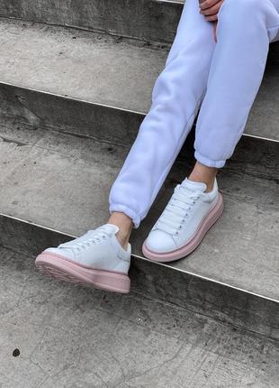 Alexander mcqueen low white pink 16 фото