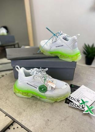 Balenciaga triple s clear sole green6 фото