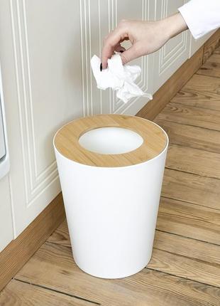 Ведро для мусора 9л scandinavia конусообразное белое2 фото