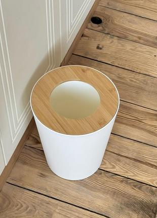 Ведро для мусора 9л scandinavia конусообразное белое4 фото